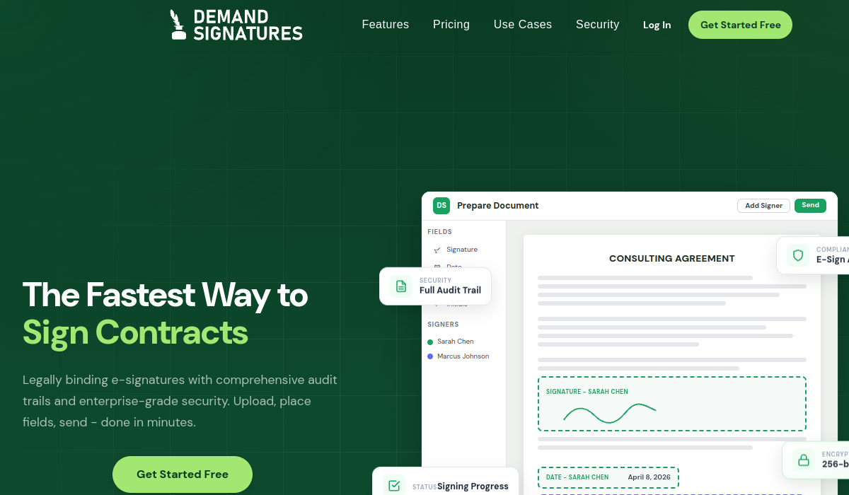 Demand Signatures electronic signature platform