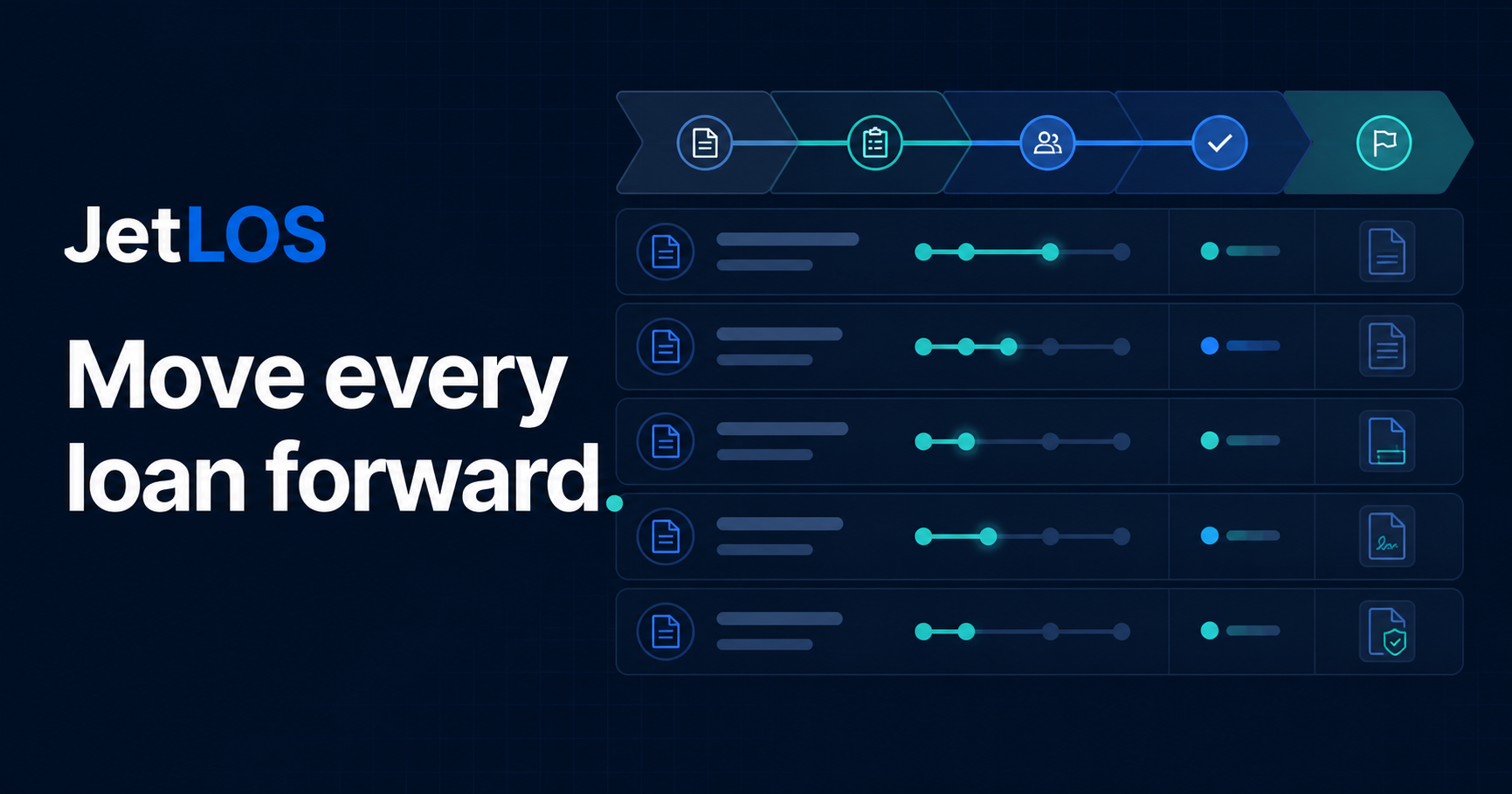 JetLOS connected mortgage loan origination workspace